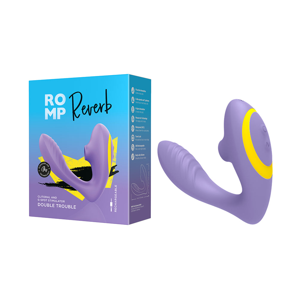 ROMP - ROMP Reverb Rechargeable Silicone Clitoral and G-Spot Stimulator Purple - Vibrators - Silicone
