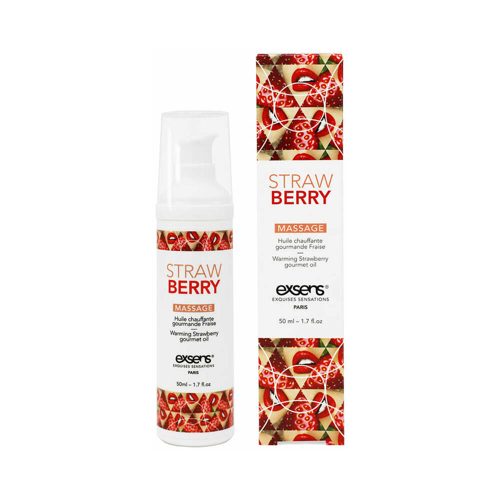Exsens - Exsens Warming Massage Oil Strawberry 1.7 oz. - Lubricants, Creams & Glides - Liquid