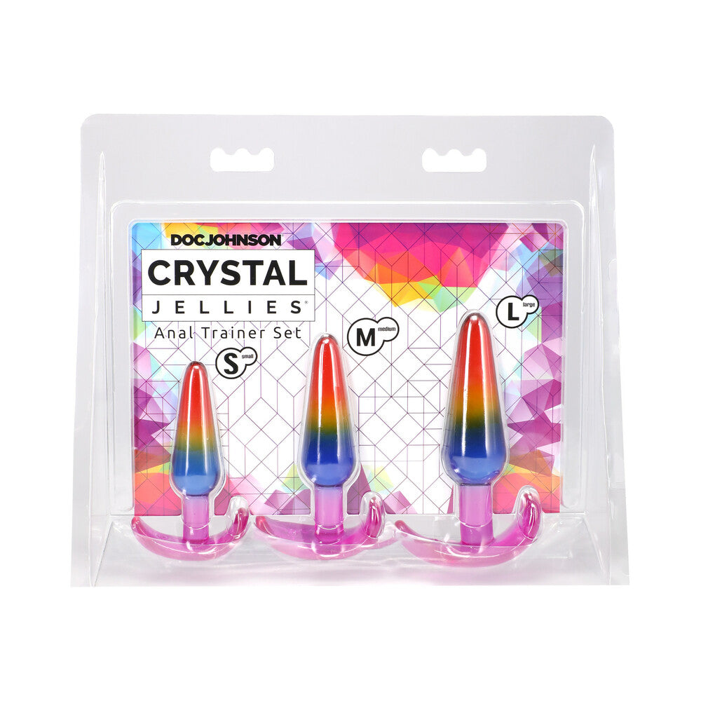 Doc Johnson - Crystal Jellies Anal Trainer Set S/M/L Rainbow - Anal Toys & Stimulators