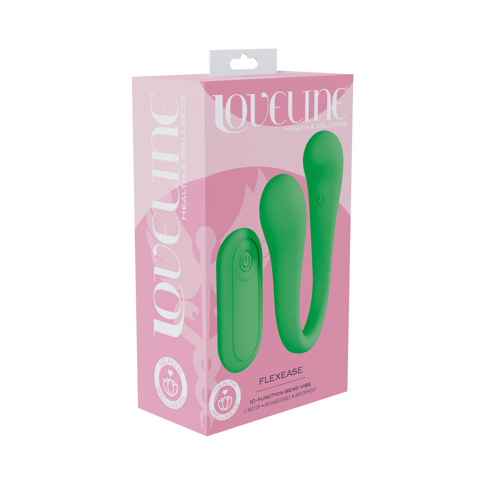 Shots - LoveLine FlexEase Bend Vibe Liquid Silicone Green - Vibrators - Silicone