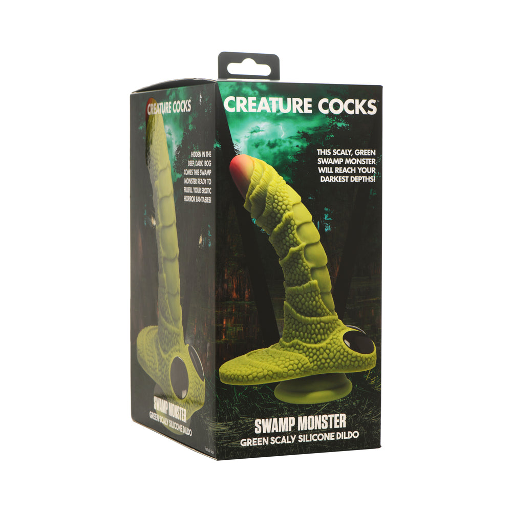 XR Brands - Creature Cocks Swamp Monster Green Scaly Silicone Dildo - Dildos - Silicone