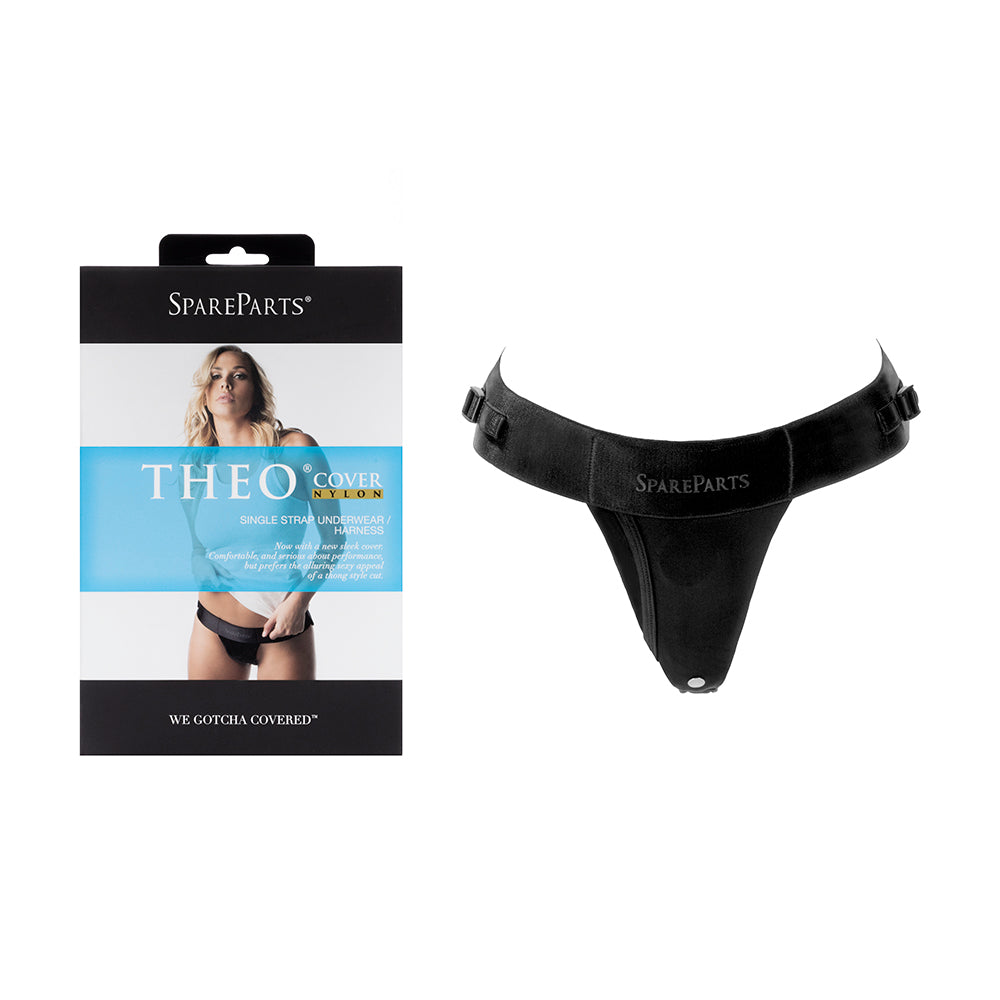 SpareParts - SpareParts Theo Cover Underwear Harness Black (Single Strap) Size B Nylon - Harnesses & Strap-Ons - Nylon