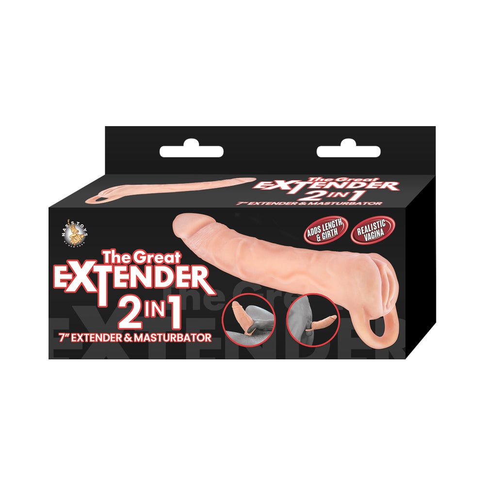 Nasstoys The Great Extender 2-in-1 Extender & Masturbator 7 in.