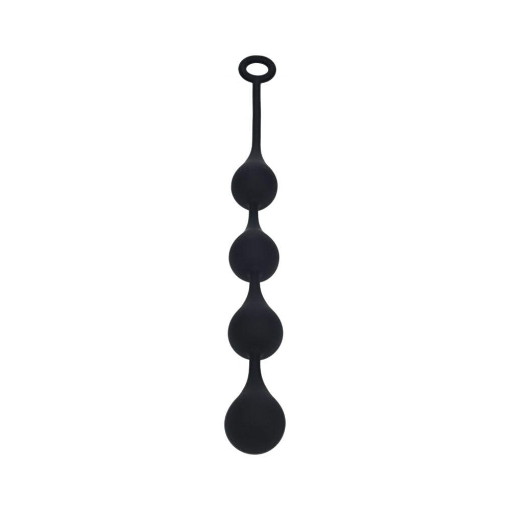 Shots - LEVELZ Waterdrop Silicone Anal Balls Large 40 mm Black - Anal Toys & Stimulators