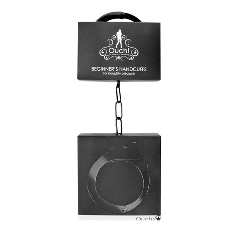 Shots - Ouch! Beginner''s Metal Handcuffs With Quick-Release Black - Bondage & Fetish Toys - Metal