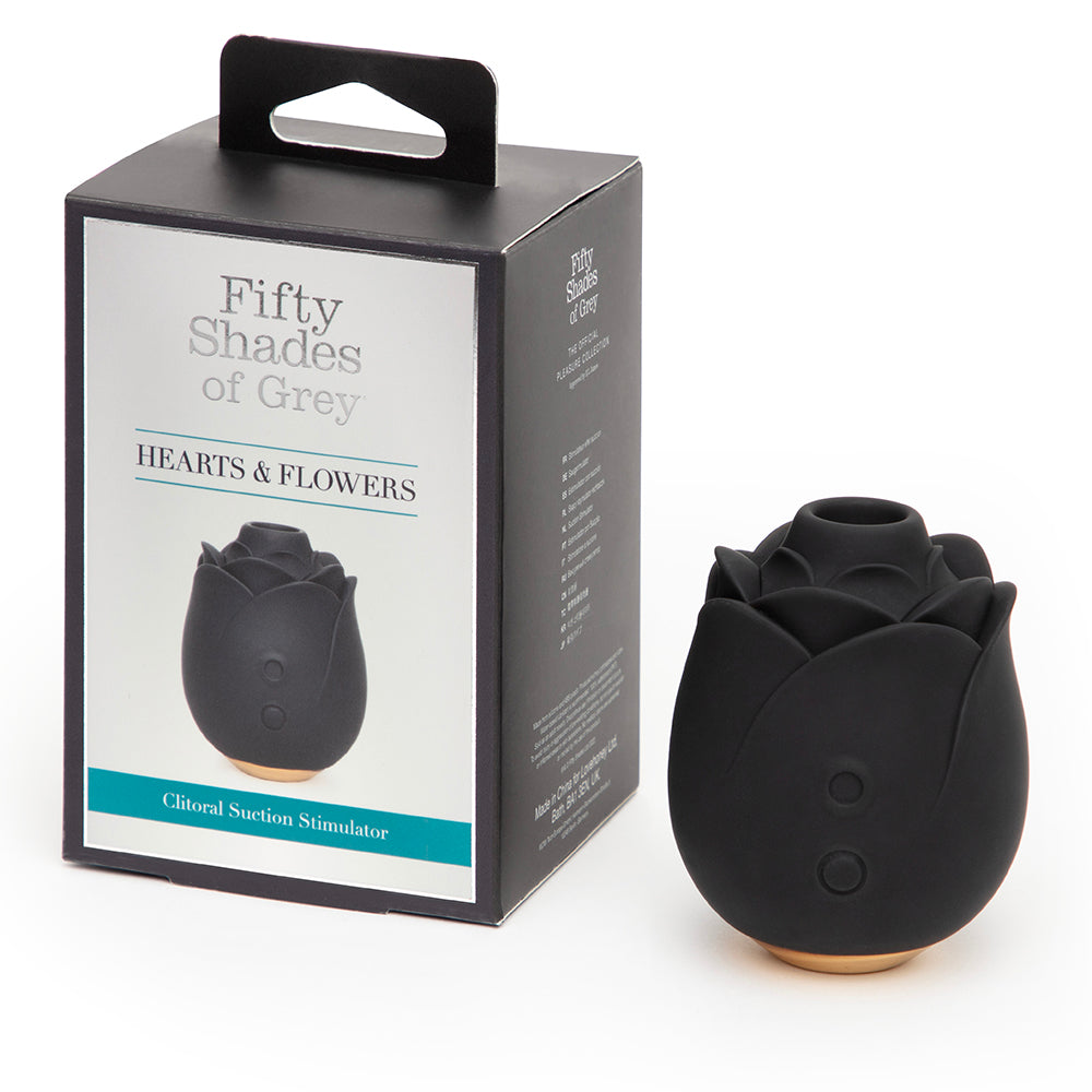 Fifty Shades of Grey - Fifty Shades of Grey Hearts and Flowers Suction Rose Black - Vibrators - Silicone