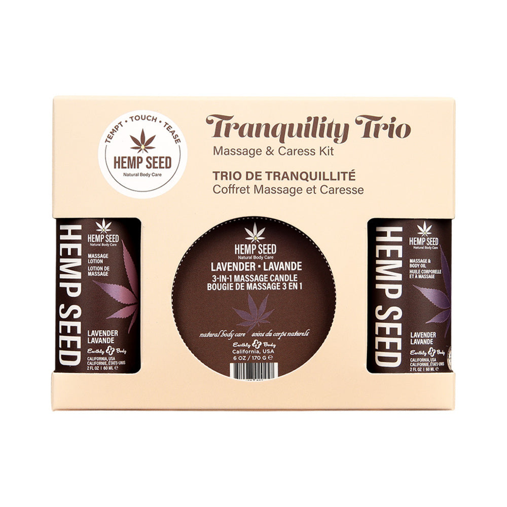 Earthly Body - Earthly Body Hemp Seed Massage in a Box Gift Set Lavender - Lubricants, Creams & Glides