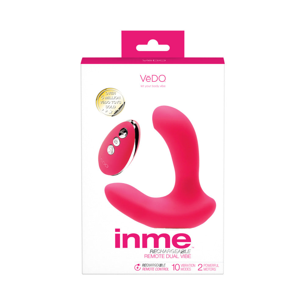 VeDO - VeDO Inme Rechargeable Dual Vibe with Remote Pink - Vibrators - Silicone
