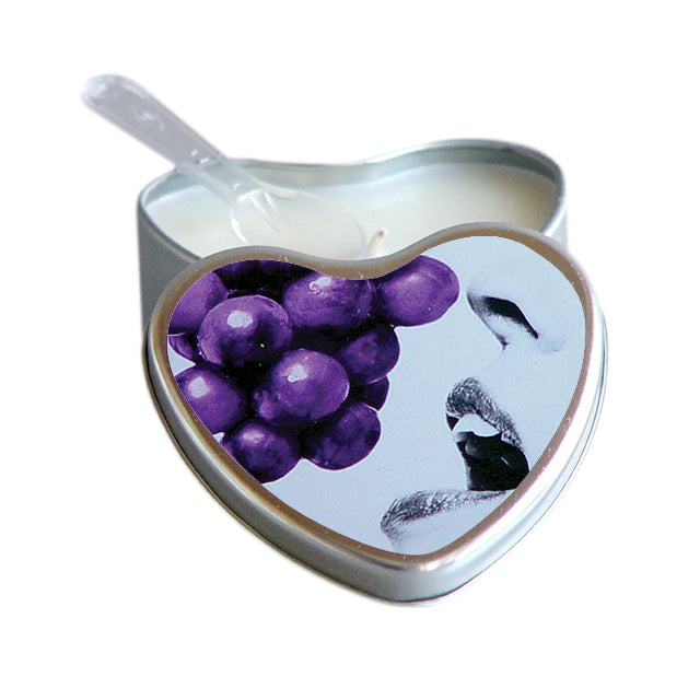 Earthly Body - Earthly Body Hemp Seed Edible Massage Candle Grape 4 oz. - Lubricants, Creams & Glides - Wax