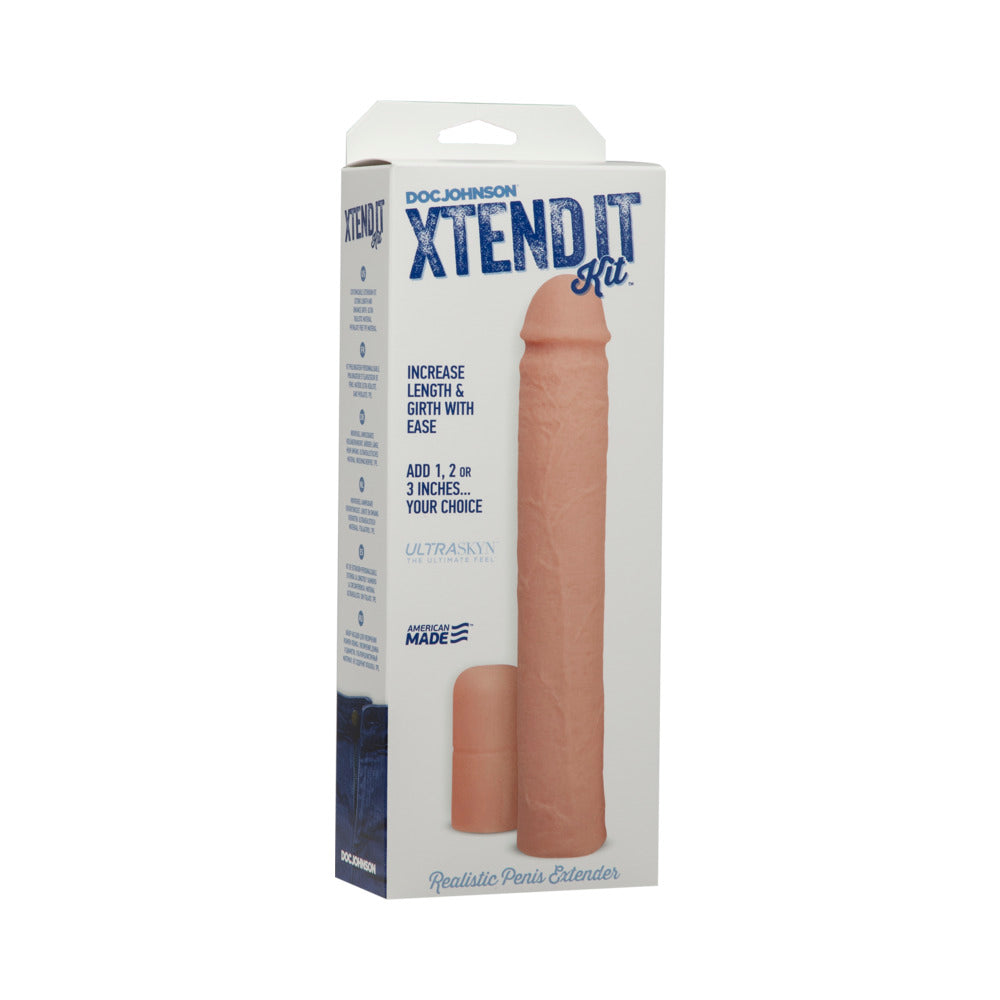 Doc Johnson - Xtend It Kit White - Penis Extension & Sleeves - TPE/TPR/Elastomers