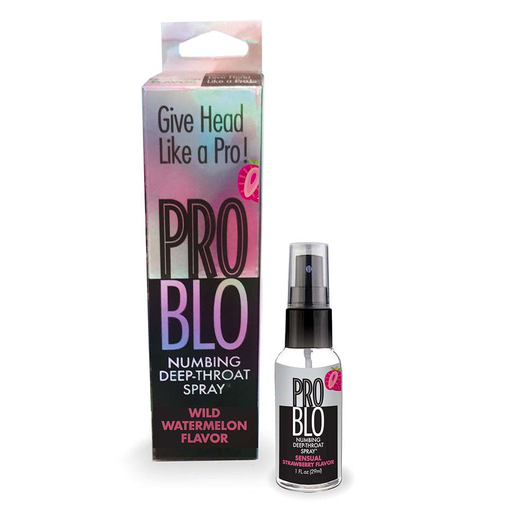 Little Genie - Pro Blo Numbing Deep Throat Spray Strawberry 1 oz. - Supplements & Enhancers - Liquid
