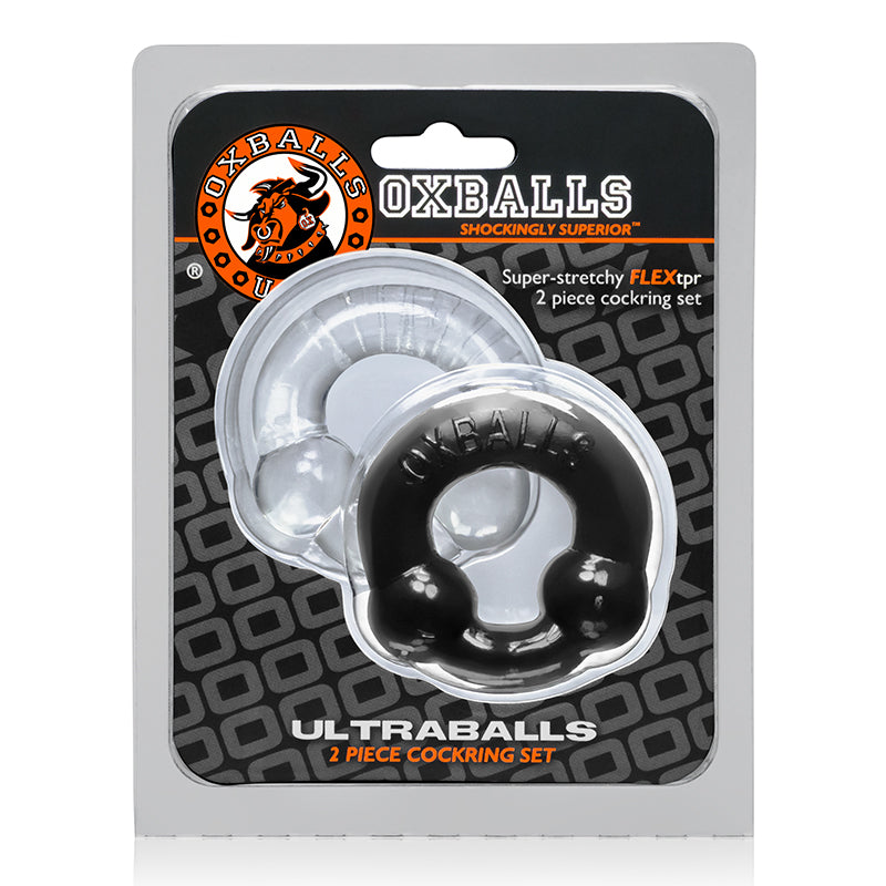 Oxballs - OxBalls Ultraballs, 2-Pack Cockring, Black & Clear - Cockrings - TPE/TPR/Elastomers
