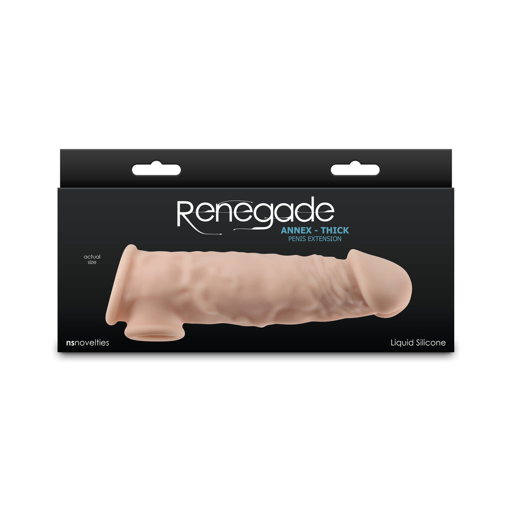 NS Novelties - Renegade Annex Thick Penis Extension Beige - Bondage & Fetish Toys - Silicone