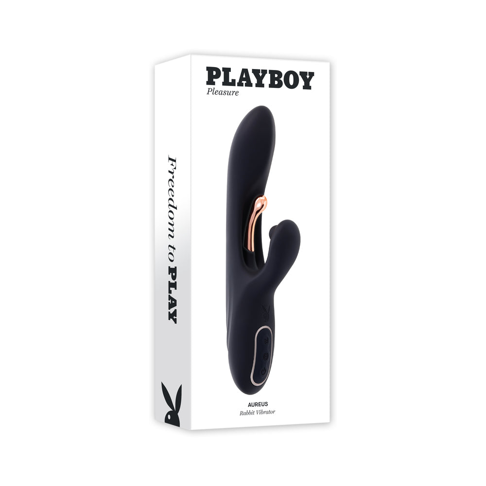 Playboy - Playboy Aureus Rechargeable Silicone Rabbit Vibrator 2 AM - Vibrators - Silicone