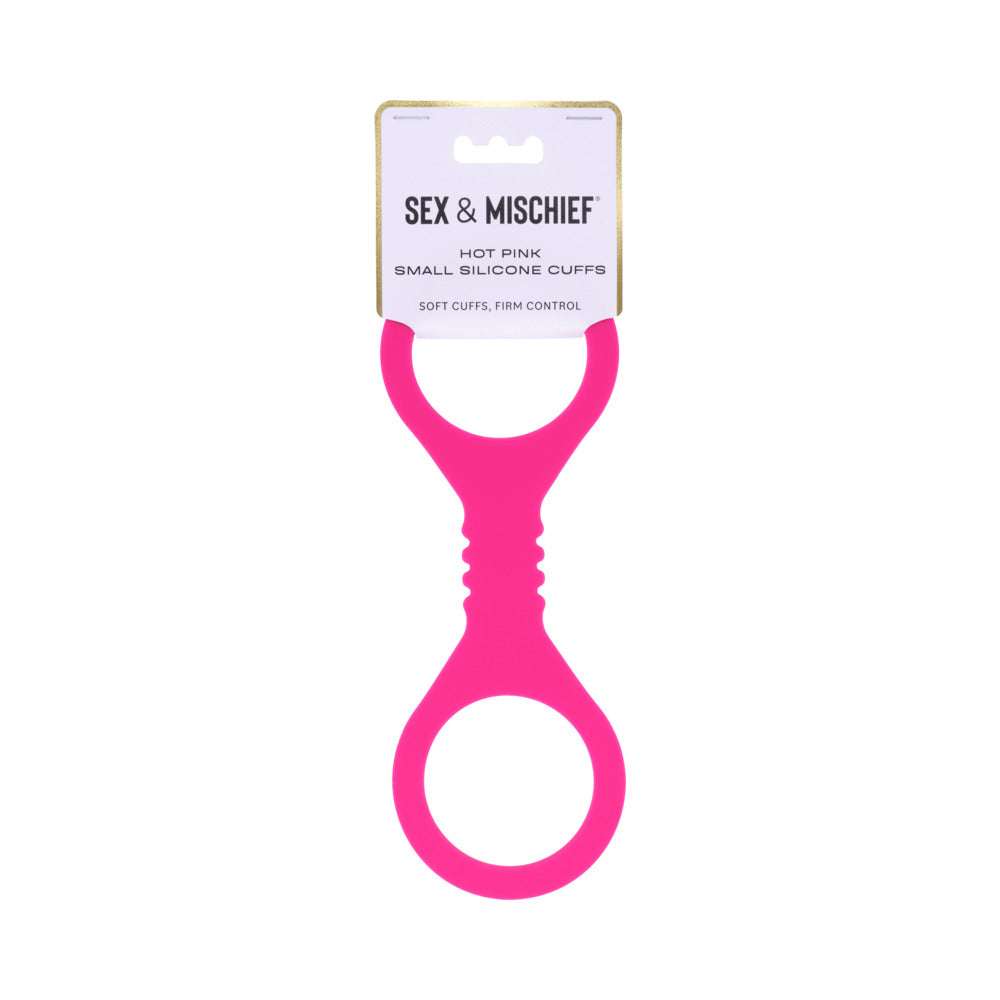 Sportsheets - Sportsheets Sex & Mischief Small Hot Pink Silicone Cuffs - Bondage & Fetish Toys