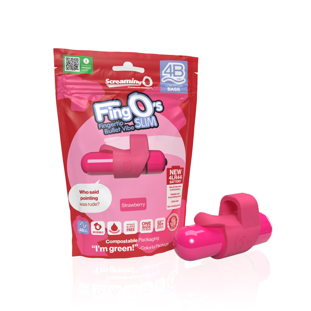 Screaming O - Screaming O 4B FingO Slim Strawberry - Vibrators - TPE/TPR/Elastomers