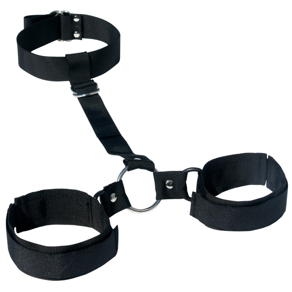 Sportsheets - Sportsheets Sex & Mischief Shadow Adjustable Neck & Wrist Restraint Black - Bondage & Fetish Toys - Nylon