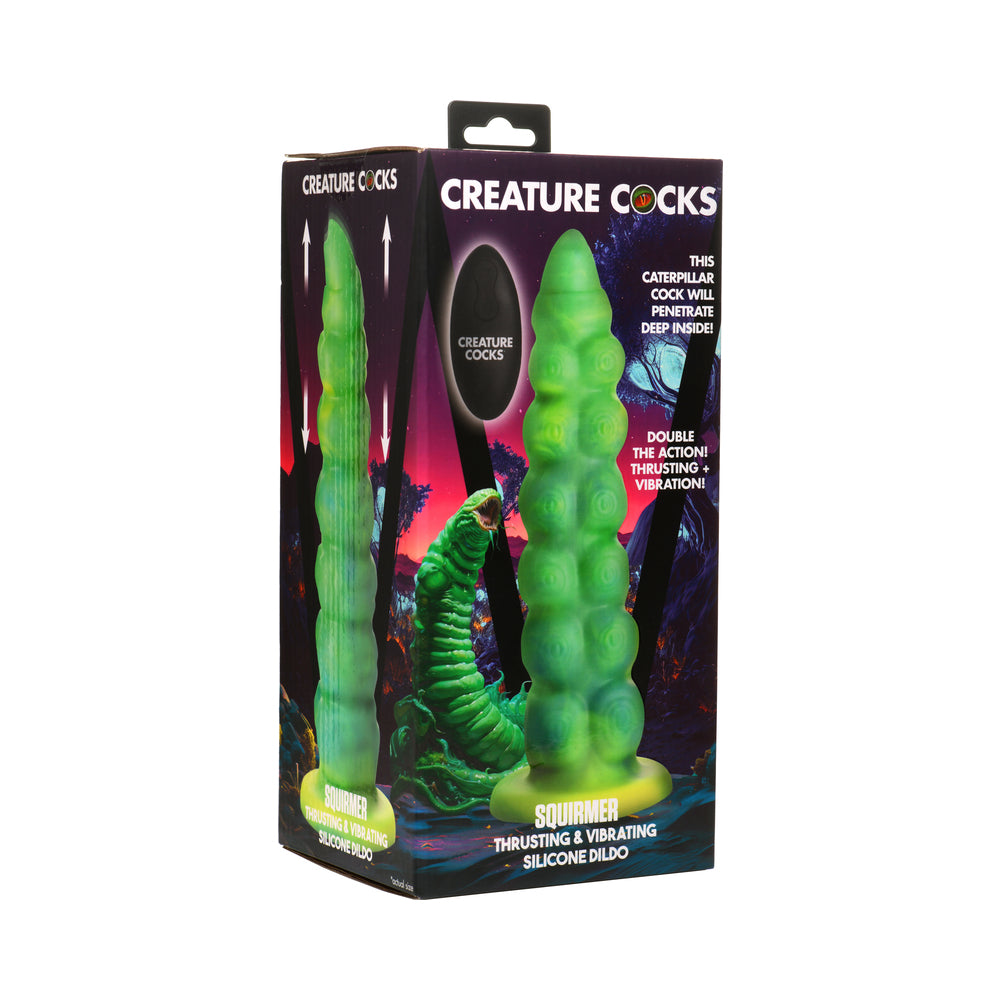 XR Brands - Creature Cocks Squirmer Thrusting & Vibrating Silicone Dildo - Dildos - Silicone