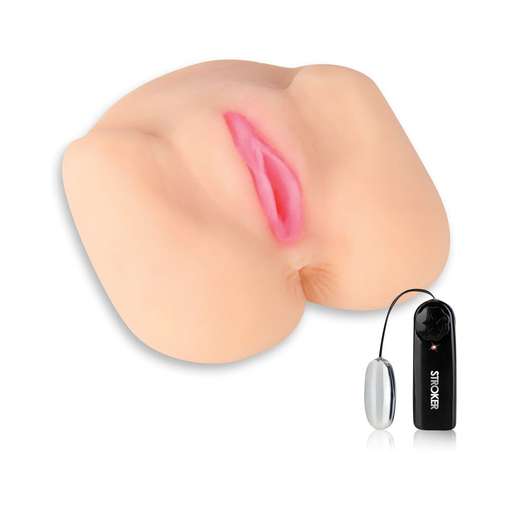 Electric Eel - Hustler Vibrating Spread Eagle Pussy & Ass Dual Entry Masturbator - Masturbation Aids for Males - TPE/TPR/Elastomers