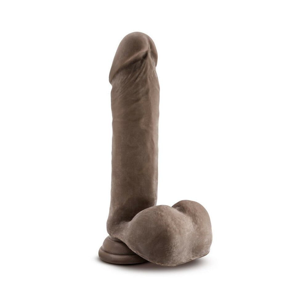 Blush - Au Naturel 8 in. Posable Dual Density Dildo with Balls Brown - Dildos - TPE/TPR/Elastomers