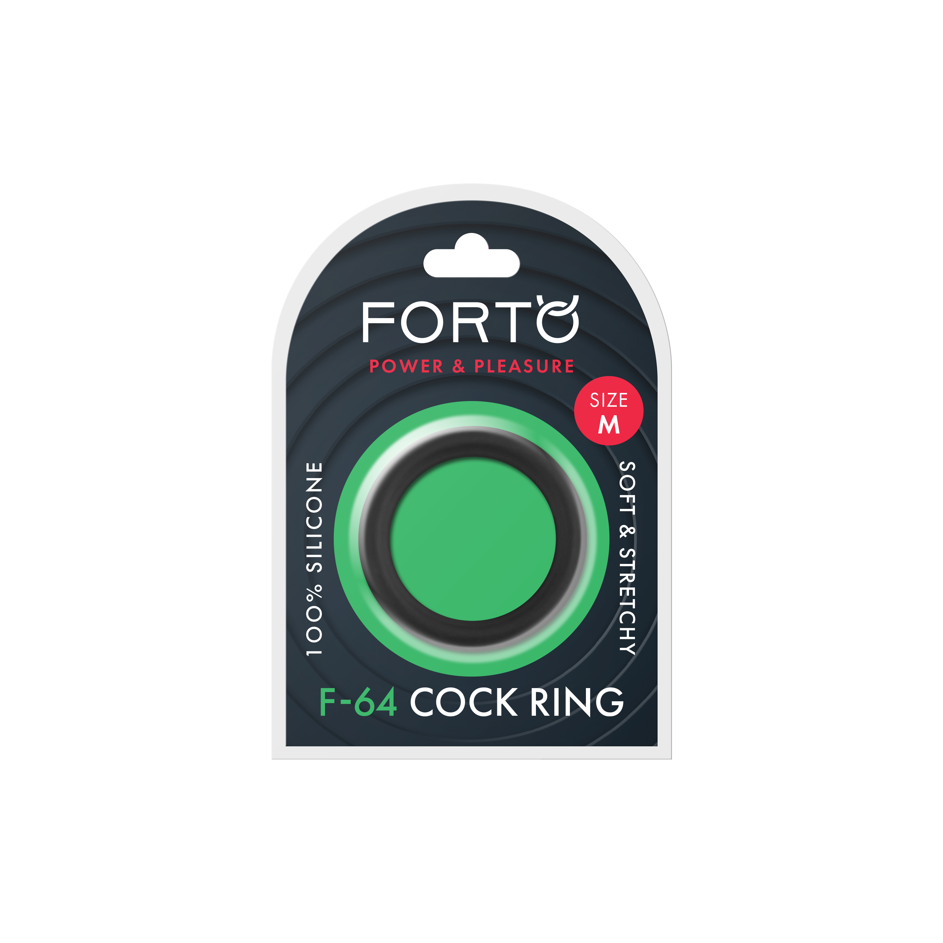 Forto - Forto F-64 Wide Liquid Silicone Cockring Medium Black - Cockrings - Silicone