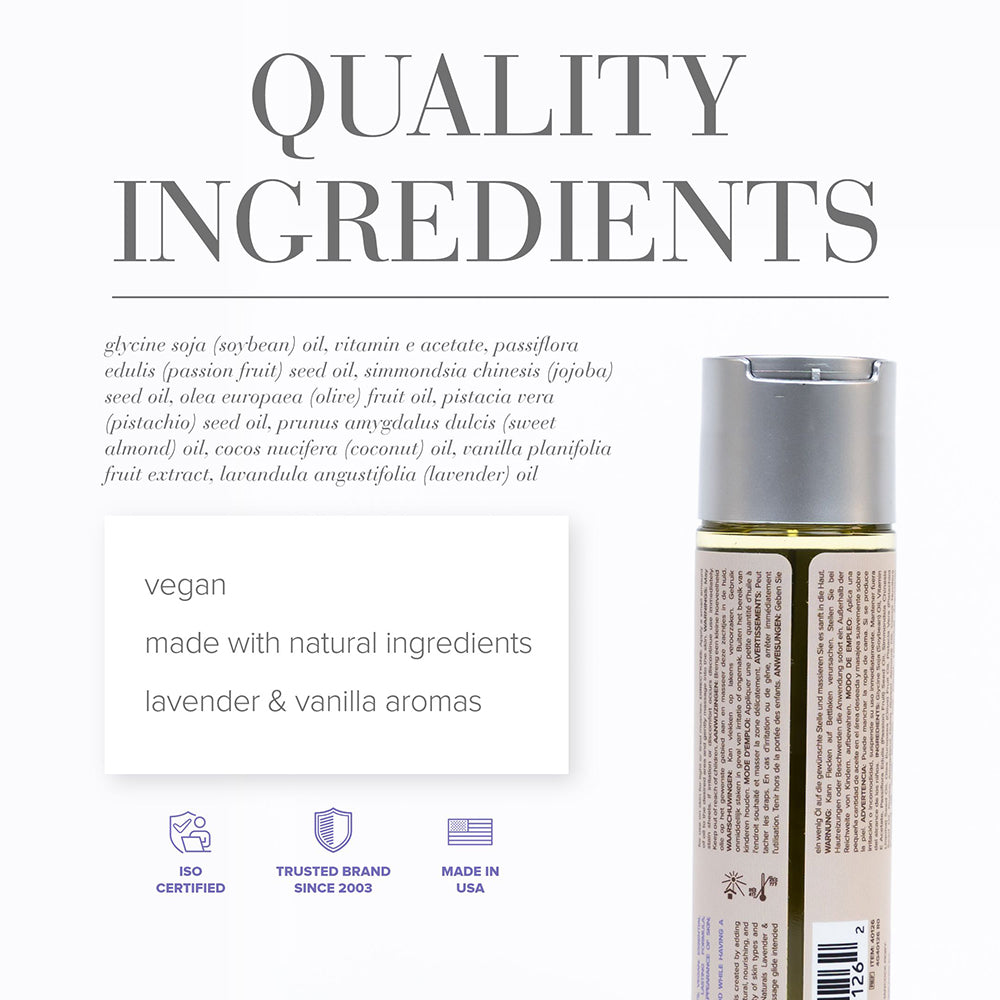 System JO - JO Naturals Massage Oil Lavender & Tahitian Vanilla 4 oz. - Lubricants, Creams & Glides - Liquid