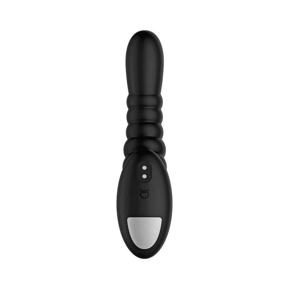 Forto - Forto Ribbed Pro Rechargeable Silicone Vibrating Anal Massager Black - Anal Toys & Stimulators - Silicone