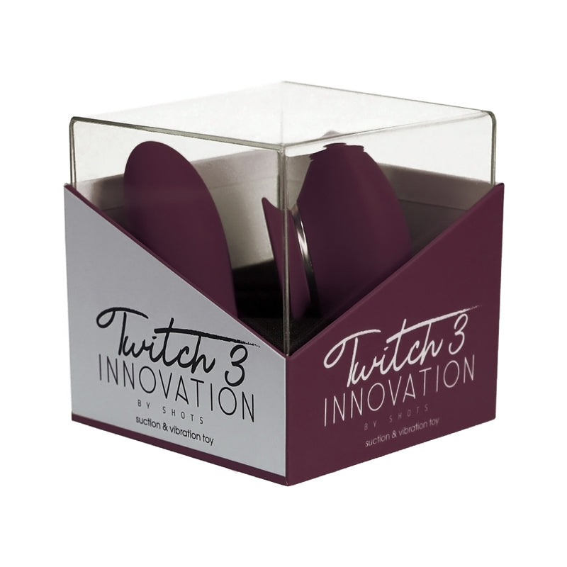 Shots - Twitch 3 Silicone Rechargeable Vibrator & Suction Burgundy - Vibrators - Silicone