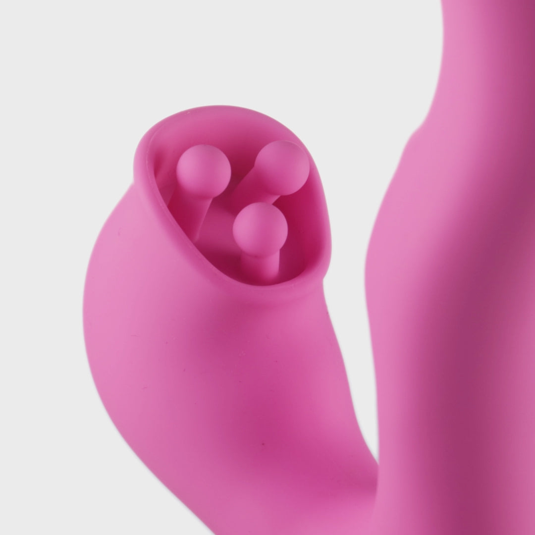 FemmeFunn - FemmeFunn Pallina Triple Action Thumping Rabbit Vibrator Pink - Vibrators - Silicone