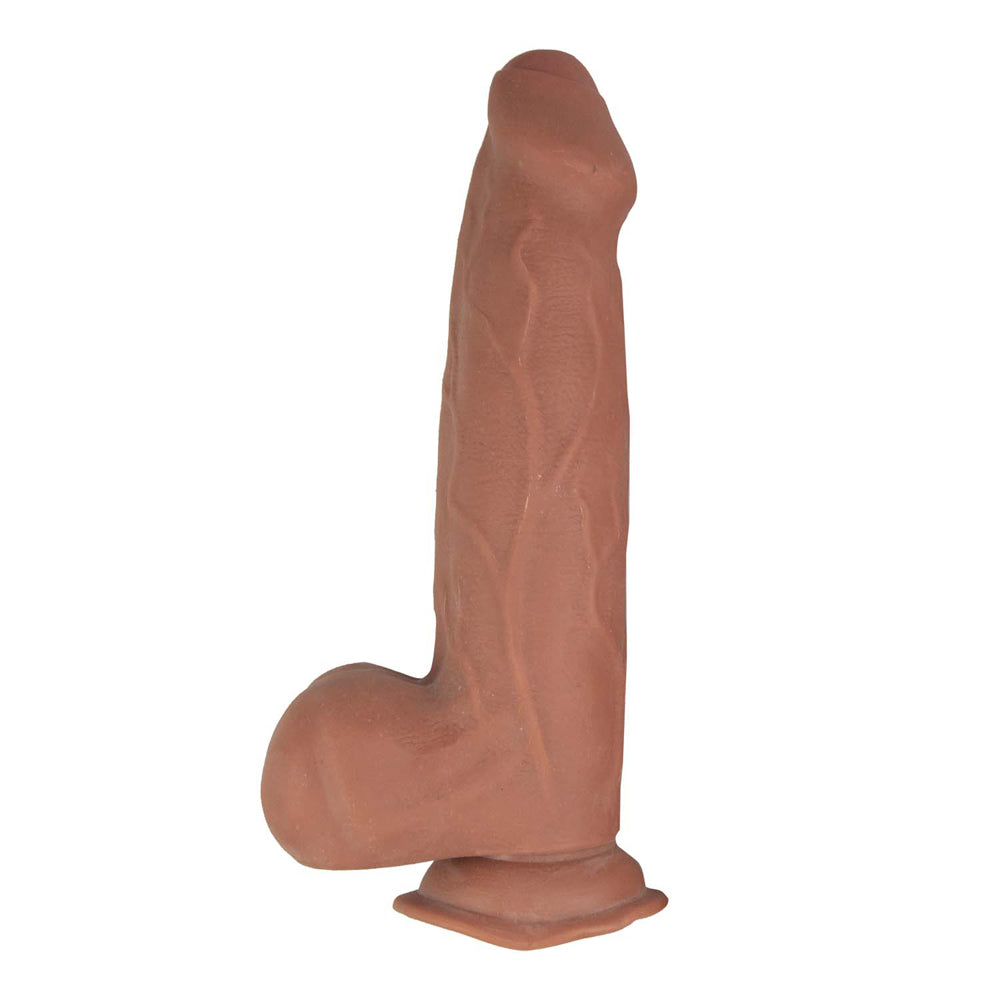 Nasstoys - Realcocks Dual Layered Uncut Slider Thick Shaft 9.25 in. Brown - Dildos - TPE/TPR/Elastomers