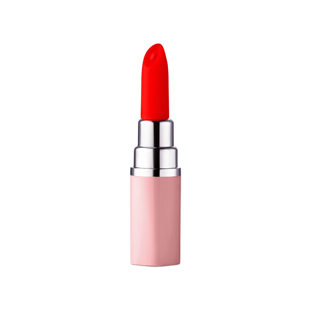Luv Inc. - Luv Inc Lv57 Lipstick Vibrator Rechargeable Silicone Discreet Bullet with 3 Attachments Light Pink - Vibrators - Silicone