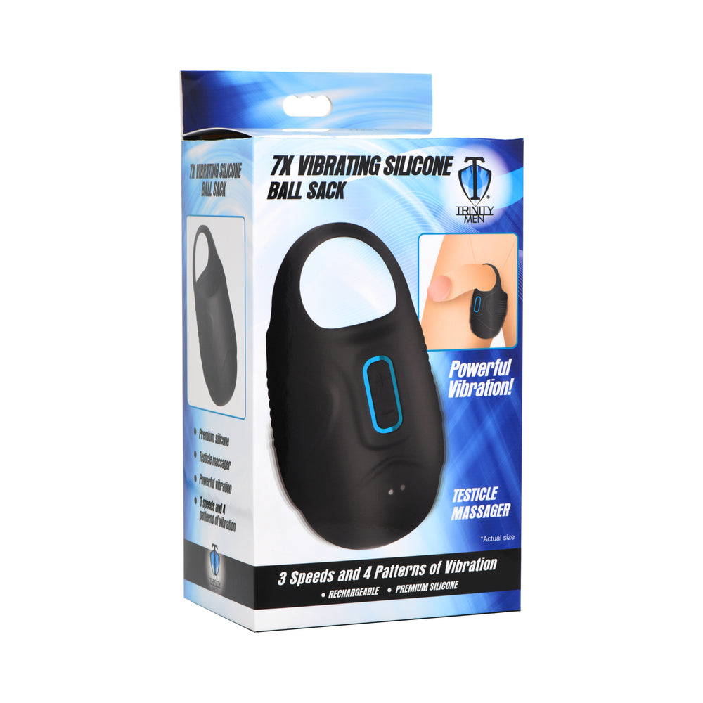 XR Brands - Trinity Men 7X Vibrating Silicone Ball Sack - Cockrings - Silicone