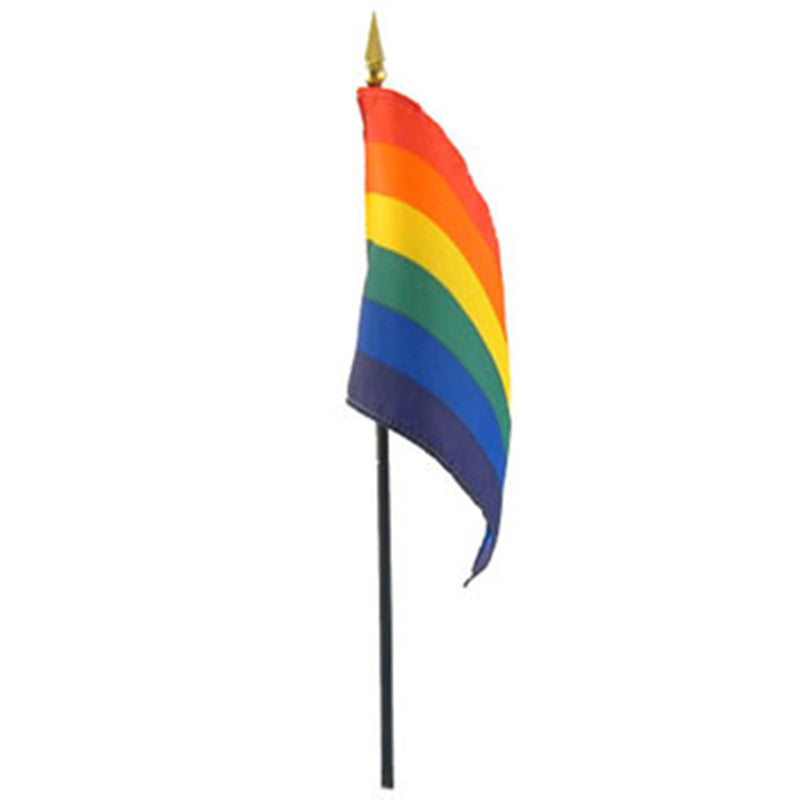 PHS International - Gaysentials Rainbow Stick Flag 4in x 6in - Novelties & Games