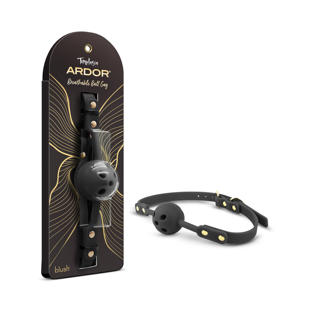 Blush - Temptasia Ardor Ball Gag Black - Bondage & Fetish Toys
