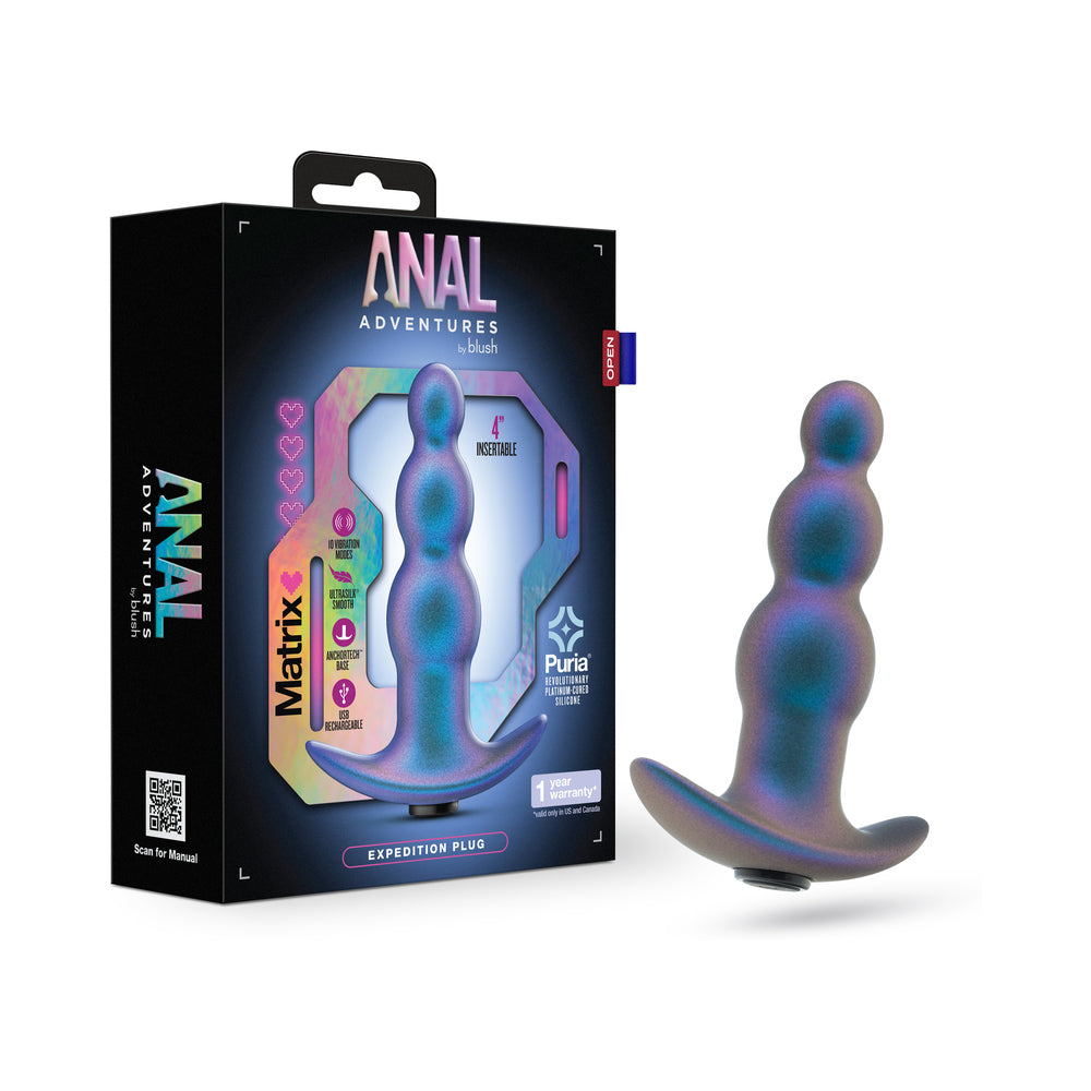 Blush - Anal Adventures Matrix Expedition Plug Lunar Blue - Anal Toys & Stimulators - Silicone