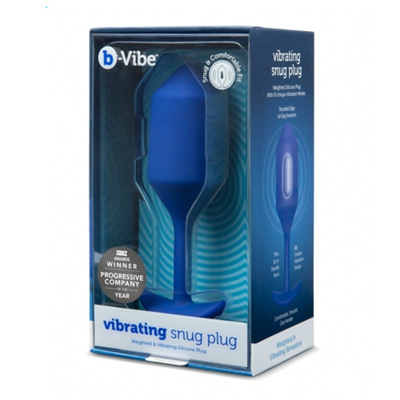 b-Vibe - b-Vibe Vibrating Snug Plug 4 Rechargeable Weighted Silicone Anal Plug Navy - Anal Toys & Stimulators - Silicone