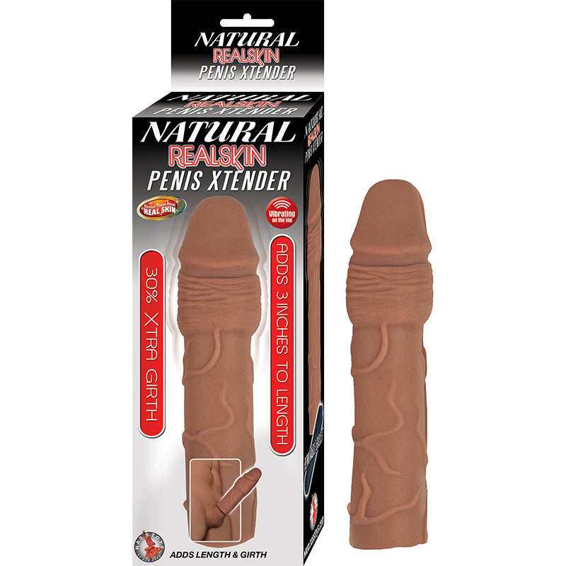 Nasstoys Natural Realskin Penis Xtender With Removable Bullet Waterproof Brown