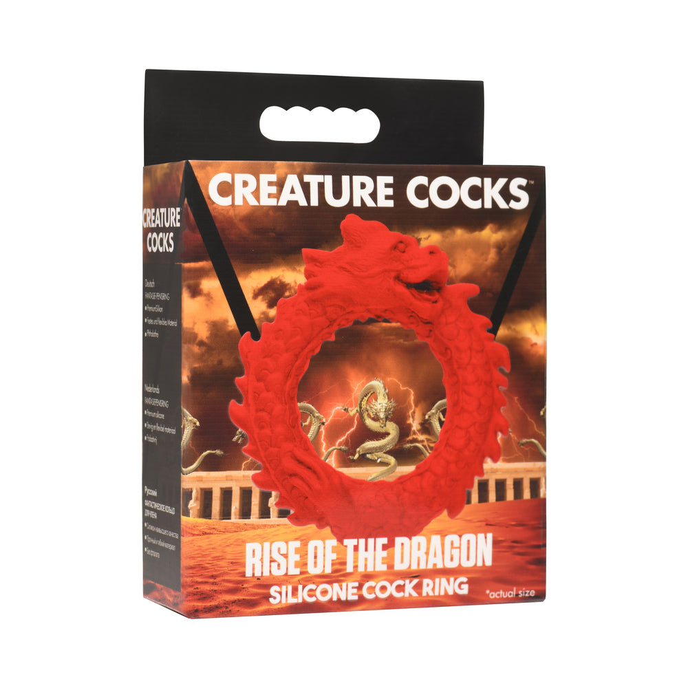 XR Brands - Creature Cocks Rise of the Dragon Silicone Cock Ring - Cockrings - Silicone