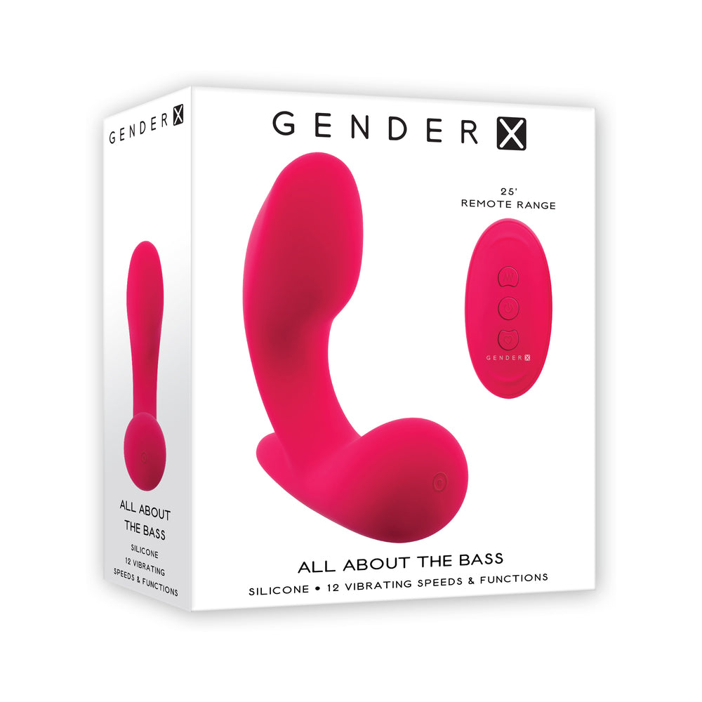 Gender X - Gender X All About the Bass Rechargeable Vibrator with Remote Silicone Red - Couples - Silicone