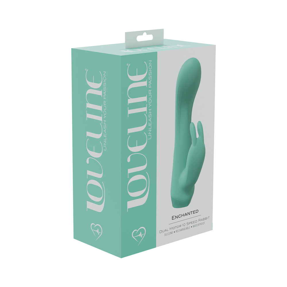 Shots - LoveLine Enchanted Dual Motor 10 Speed Rabbit Silicone Rechargeable Waterproof Green - Vibrators - Silicone