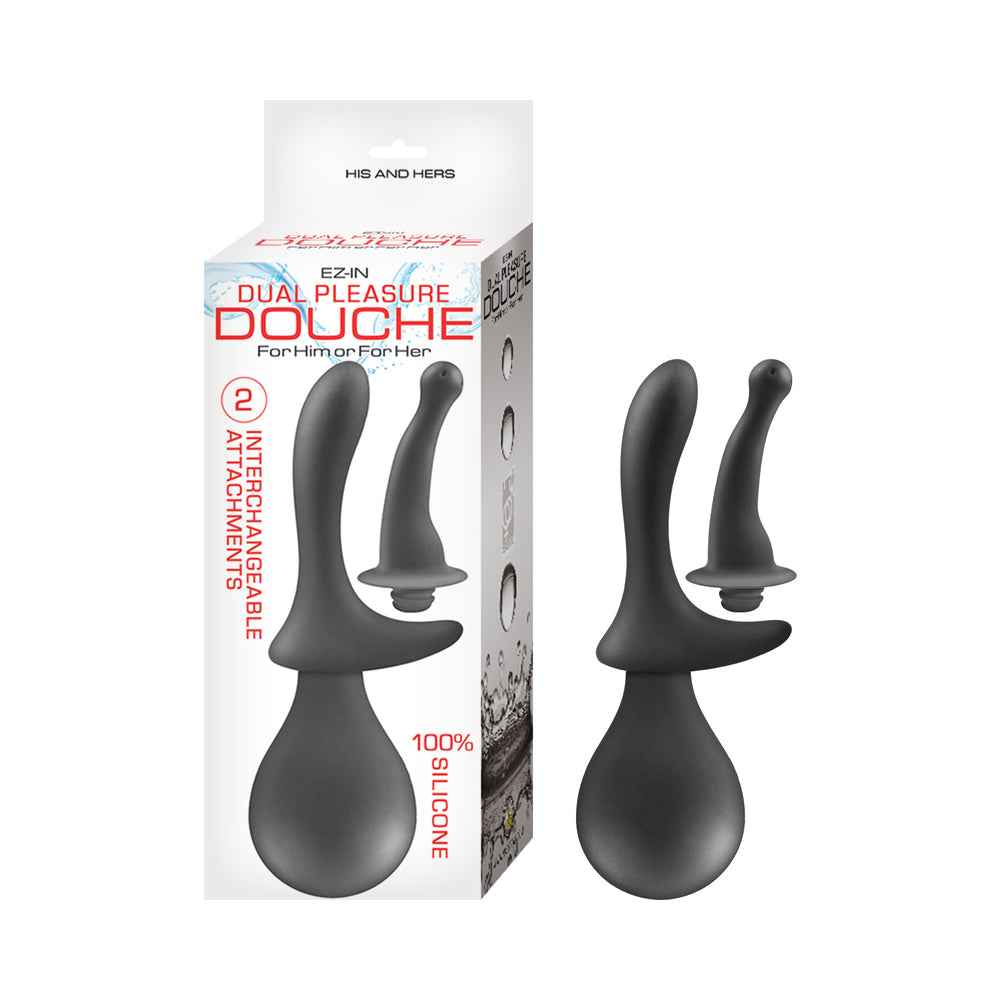 Nasstoys - EZ-IN Dual Pleasure Douche Black - Sexual Wellness - Silicone