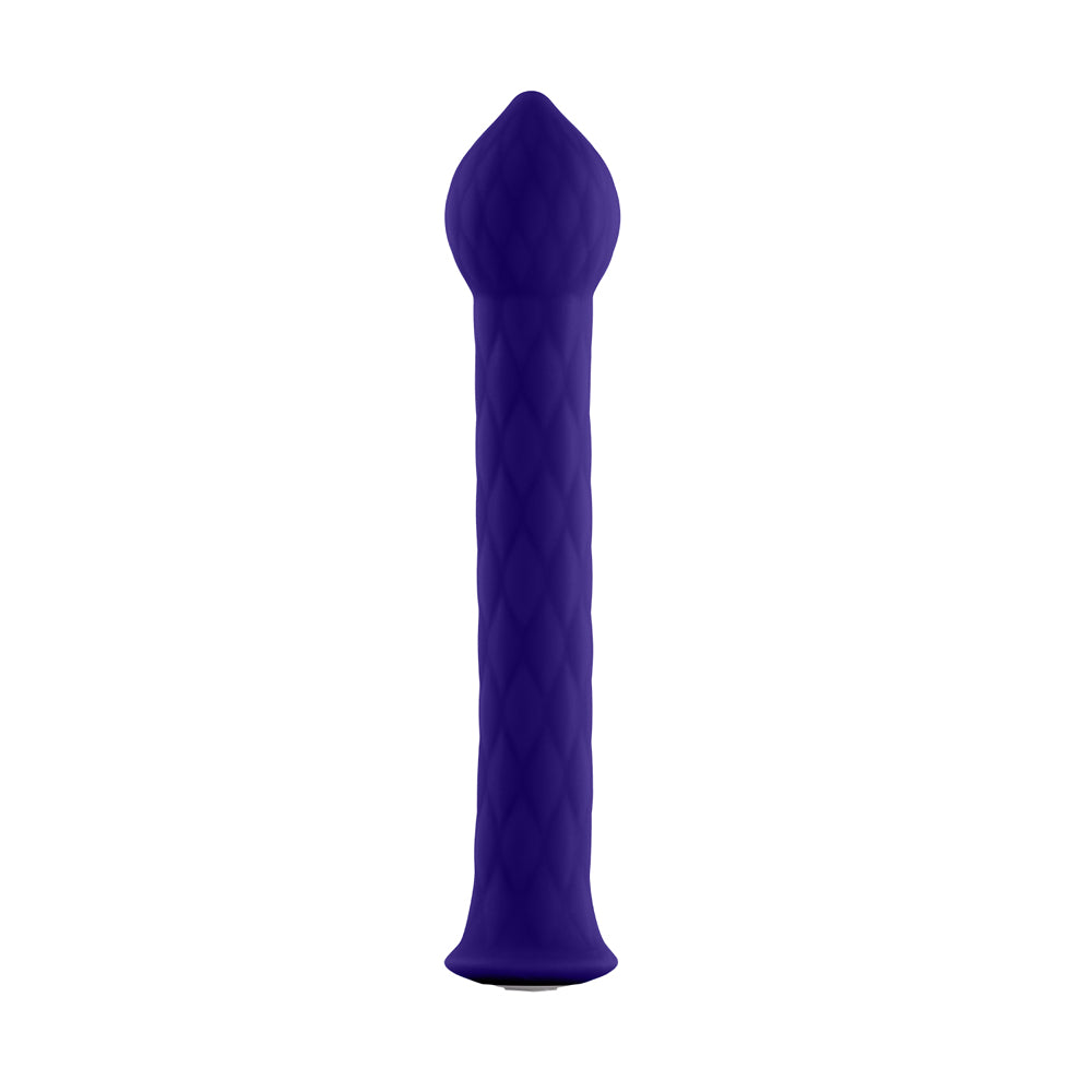 FemmeFunn - FemmeFunn Diamond Wand Rechargeable Flexible Textured Silicone Vibrator Dark Purple - Vibrators - Silicone