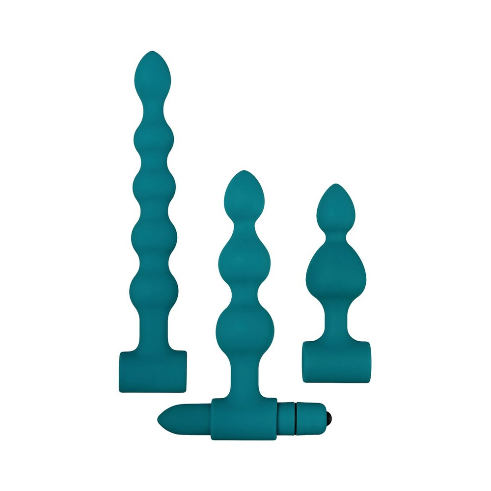Adam & Eve - Adam & Eve Vibrating Bumpy Bead Set - Anal Toys & Stimulators - Silicone