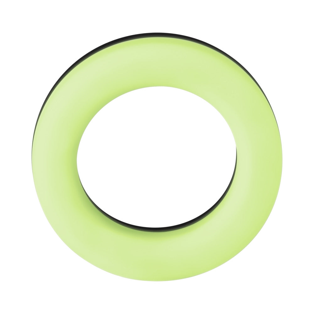 Forto - Forto F-19 Liquid Silicone 2-Tone Cockring Black/Glow - Cockrings - Silicone