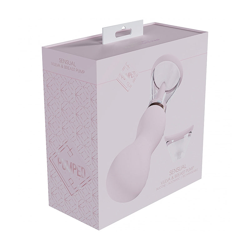Shots - Pumped Sensual Automatic Rechargeable Vulva & Breast Pump Pink - Vibrators - Silicone