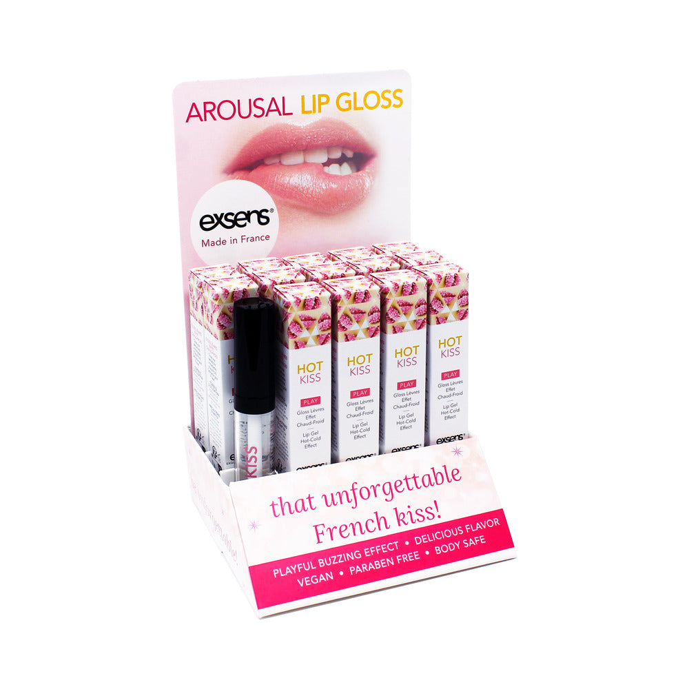 Exsens - Exsens Hot Kiss Arousal Lip Gloss 15pc Display - Supplements & Enhancers - Gel