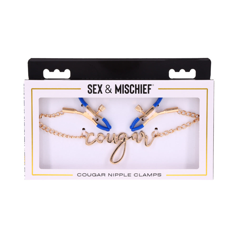 Sportsheets - Sportsheets Sex & Mischief Cougar Nipple Clamps - Bondage & Fetish Toys - Metal