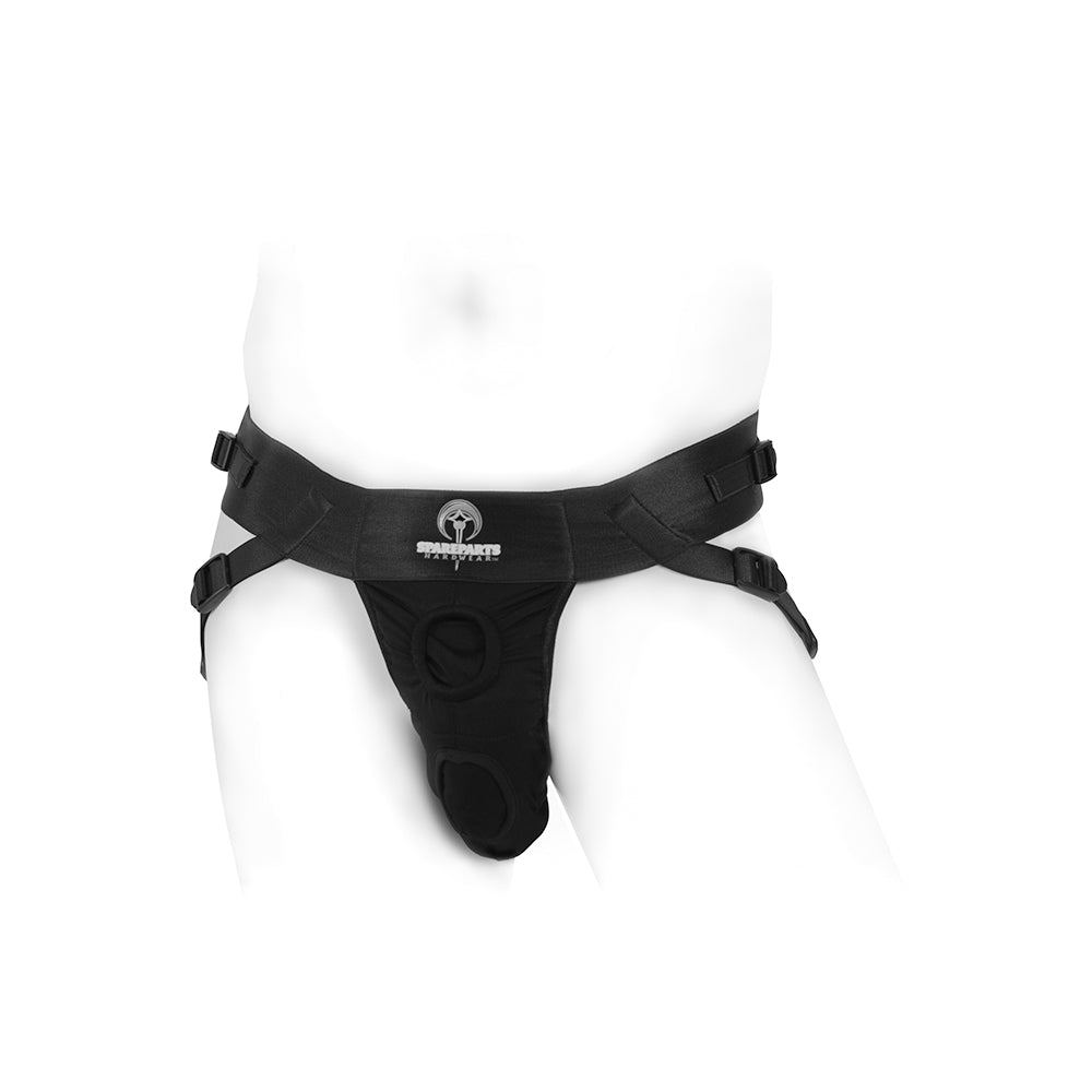 SpareParts - SpareParts Deuce Double Strap Harness Black Size A Magnum - Harnesses & Strap-Ons - Polyester
