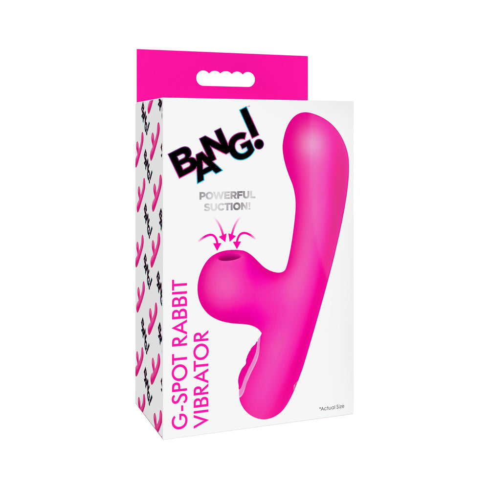 XR Brands - BANG! Mini Suction Rabbit Vibrator Pink - Vibrators - Silicone