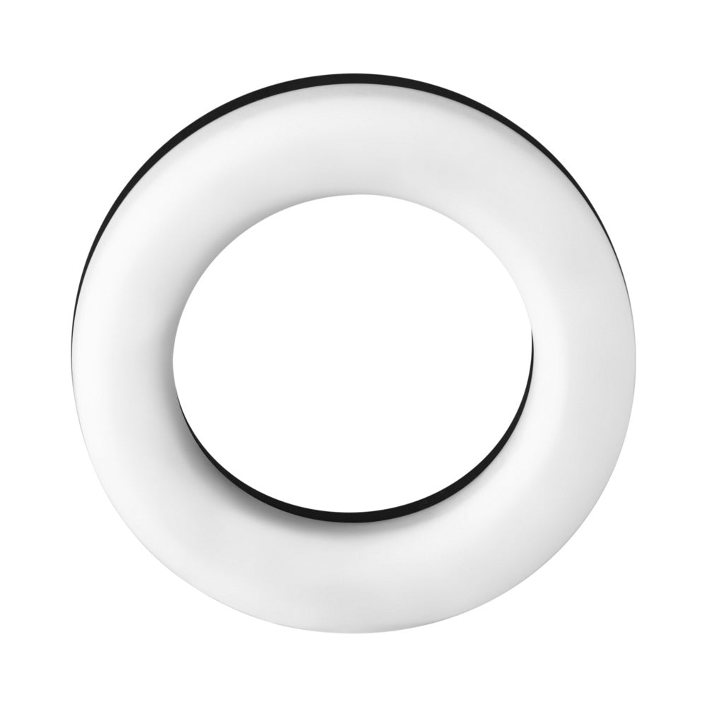 Forto - Forto F-19 Liquid Silicone 2-Tone Cockring Black/White - Cockrings - Silicone